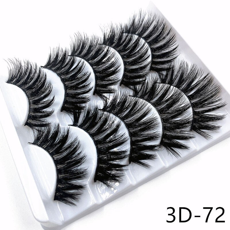 5 pairs 3d mink lashes handmade 3d lashes natural eye lashes makeup lashes extension - 200001197 3D-72 / United States Find Epic Store