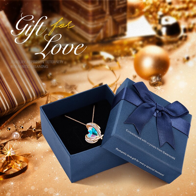 Charming Heart Pendant with Crystal Silver Color - 100007321 AB Color Gold in box / United States Find Epic Store