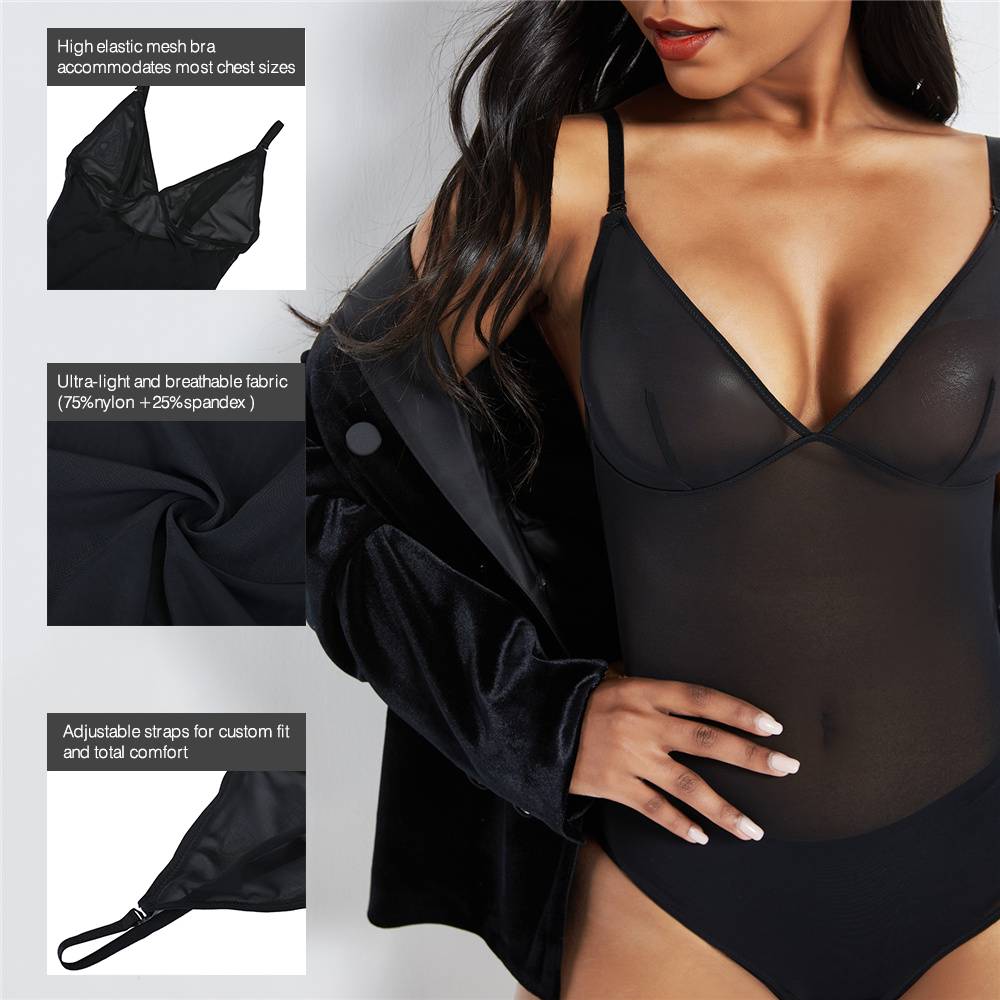 Women Slimming Bodysuit Sexy Mesh Thong Shapewear Backless Body Shaper Waist Trainer Corset Invisible Bodysuit Sexy Lingerie - 31205 Find Epic Store