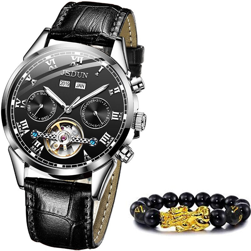 Top Brand Men Mechanical Sapphire Automatic Watch - 200033142 siliver black / United States Find Epic Store