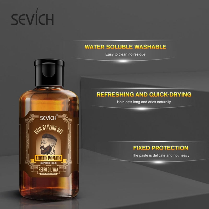 Sevich Long Lasting Men's Hair Pomade Gel 200ml Retro Hair Pomade Wax Hair Styling Products Salon Liquid Retro Hair Oil Wax - 200001184 Find Epic Store