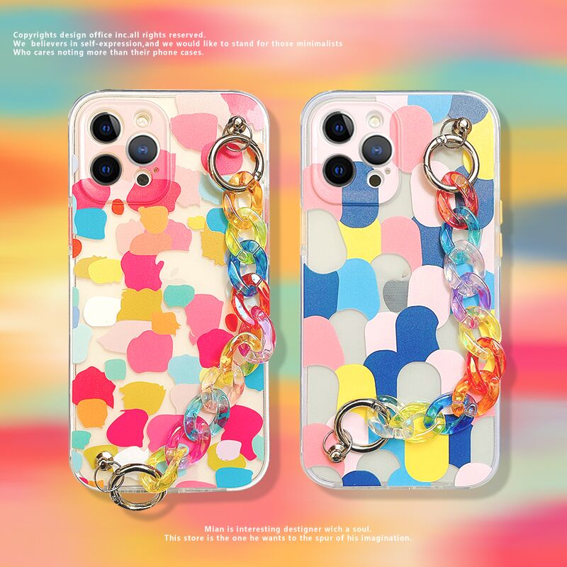 Graffiti Bracelet Phone Cases for iPhone 12 11 Pro Max 12 Mini X XR XS Max 7 8 Plus SE 2020 Colorful Chain Soft Back Cover - 380230 Find Epic Store