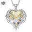 Fashion Angel Wings Heart Shape Pendant Necklace with Purple Crystal for Women Fashion Jewelry Valentine's Day Gifts - 200000162 AB Color / United States / 40cm Find Epic Store
