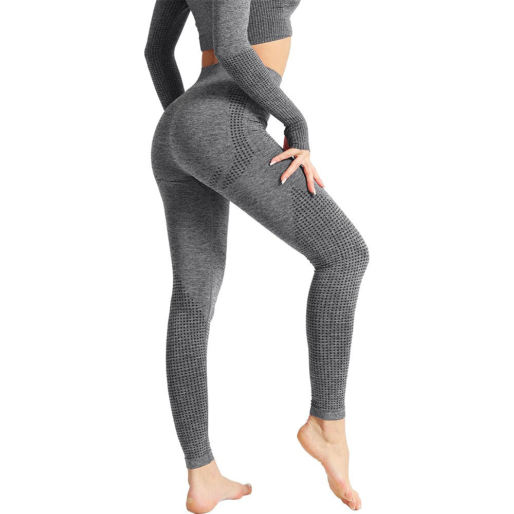 Stretchy Sport Leggings High Waist Compression Tights Sports Pants - 200000614 Gray-Yoga Pants / S / United States Find Epic Store