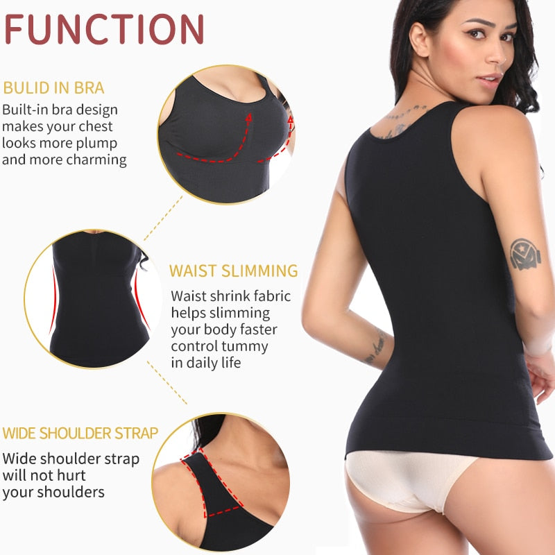 Shapers Slimming Tank Tops Women Tummy Control Shapewear Seamless Compression Camisole Body Shaper Waist Trainer Padded Corset - 31205 Find Epic Store