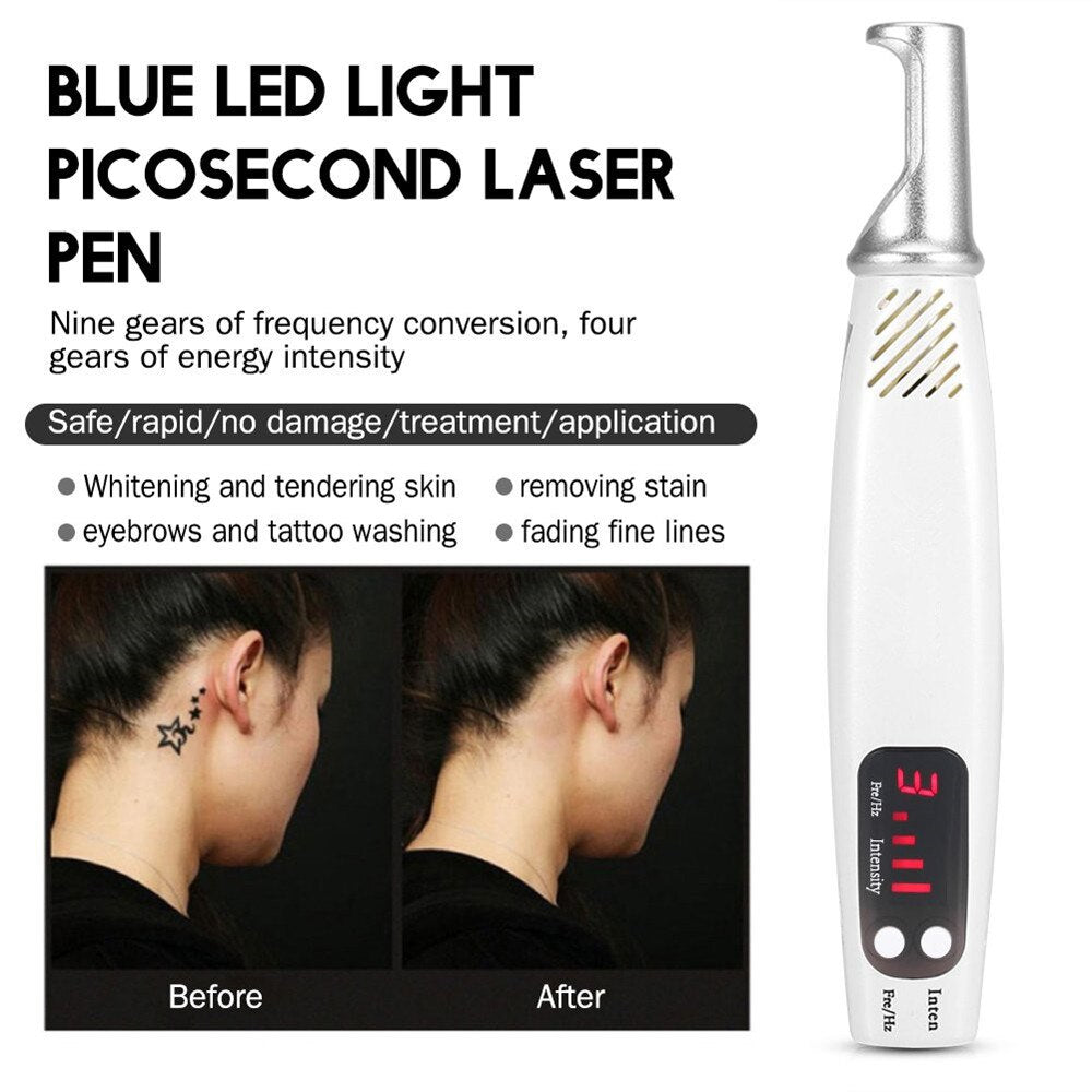 Professional Laser Picosecond Pen Blue& Red Tattoo Remover Laser Pen Freckle Acne Cleaner Mole Dark Spot Pigment Removal Machine - 200190144 Find Epic Store