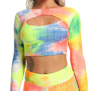 Print Women's Long Sleeve Yoga Top - 200000649 rainbow top / S / United States Find Epic Store
