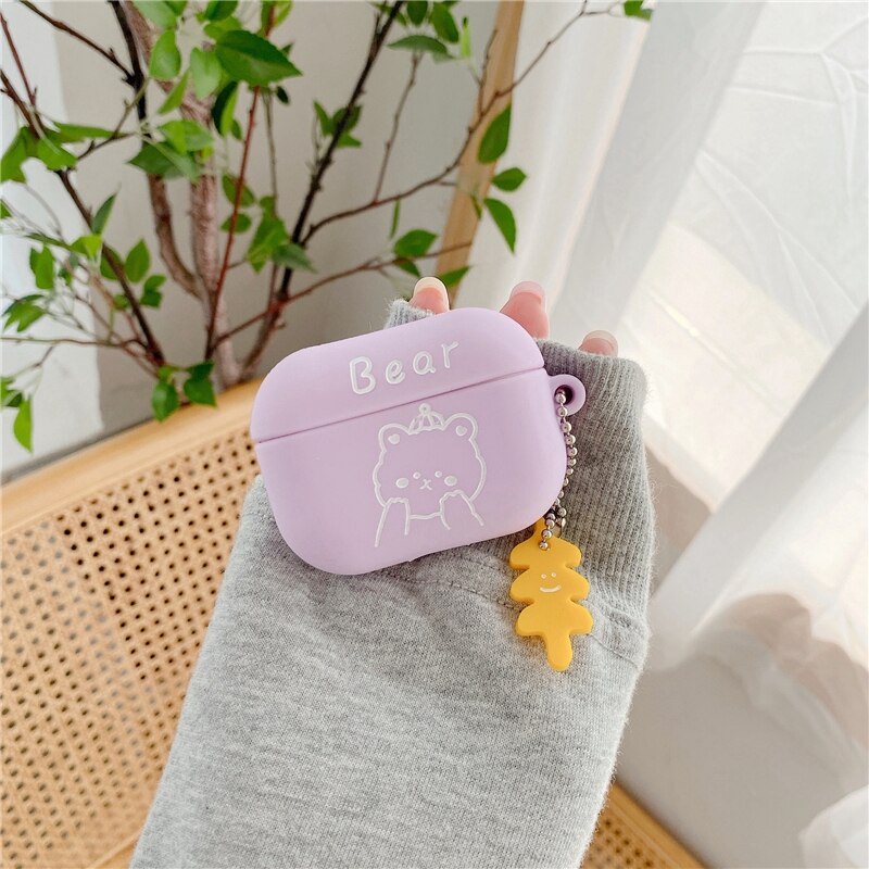 For airpods Pro Case protector fruit earphone Cover shell liquid silicone Case Anime dog Accessories for apple funny airpod Case - 200001619 United States / Purple bear Find Epic Store