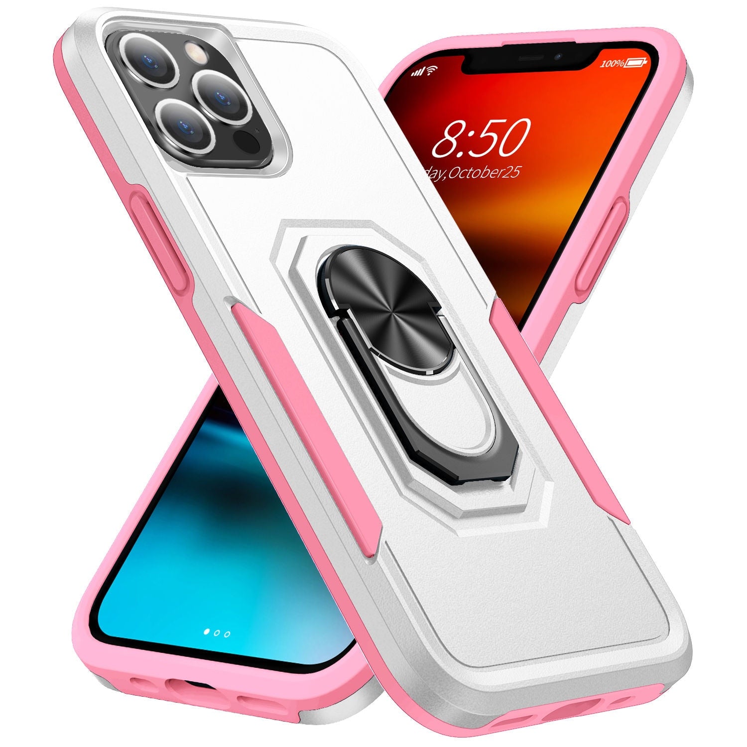 White Color Case for iPhone 11 12 13 Pro Max Case, with Stand Magnetic Ring Kickstand Bumper Shockproof Armor Heavy Duty Hard Protective Case - 380230 for iPhone 6 6S / white / United States Find Epic Store