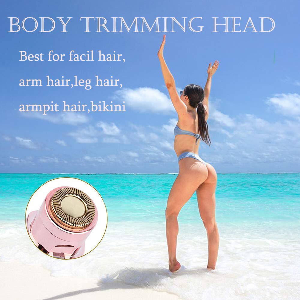 2 In 1 Electric Women Hair Trimmer Female Body Facial Eye Brow Razor Shaver Bikini Painless Shaver Epilator Hair Remover USB Hot - 66010102 Find Epic Store