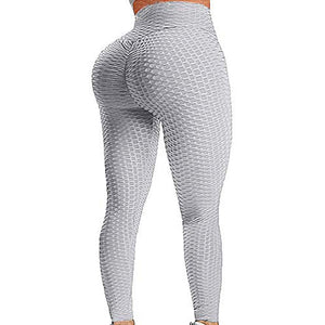 Women Ruched Butt Lift Leggings High Waist Yoga Pants Textured Scrunch Booty Workout Tights Running Fitness Leggings - 200000614 Gray / S / United States Find Epic Store