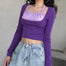 2 Pieces Halter Long Sleeve Crop Top T Shirt - 200000791 Find Epic Store