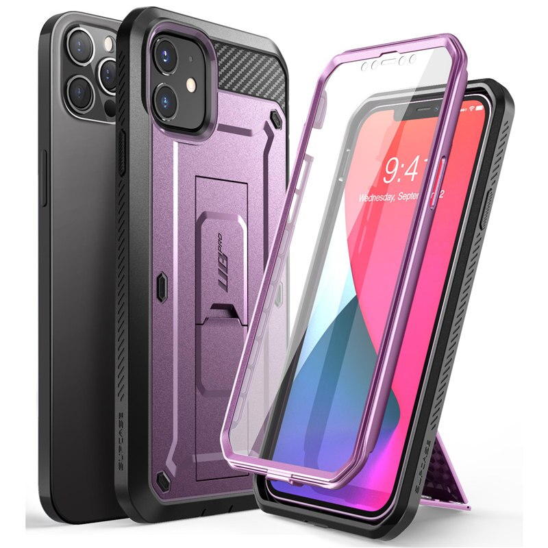 For iPhone 12 Case 12 Pro Case 6.1"(2020) UB Pro Full-Body Rugged Holster Cover with Built-in Screen Protector&Kickstand - 380230 PC + TPU / Purple / United States Find Epic Store