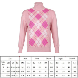 Argyle Long Sleeve Ribbed Knitted Sweater - 201240203 S / United States / Pink Find Epic Store