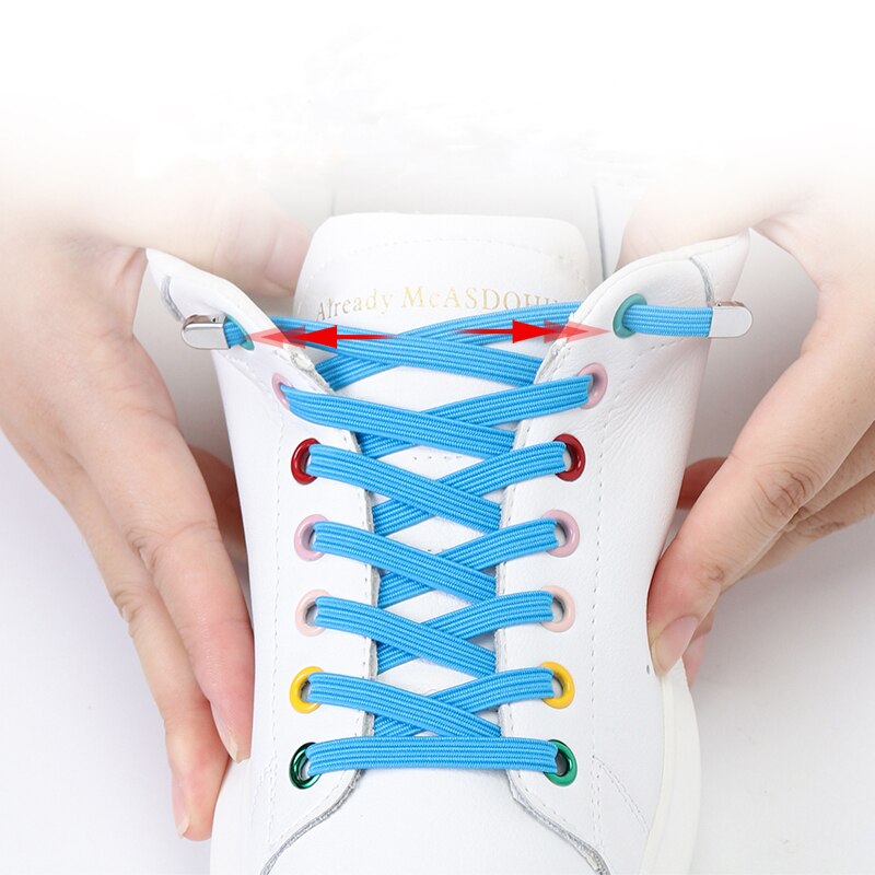 Metal lock Shoe Lace Elastic Flat Multi color options Easy to remove No tie shoelace Child adult Universal Lazy Shoelaces - 3221015 Find Epic Store