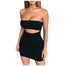 Solid Color Hollow Out Strapless Sleeveless Dress - 200000347 Find Epic Store