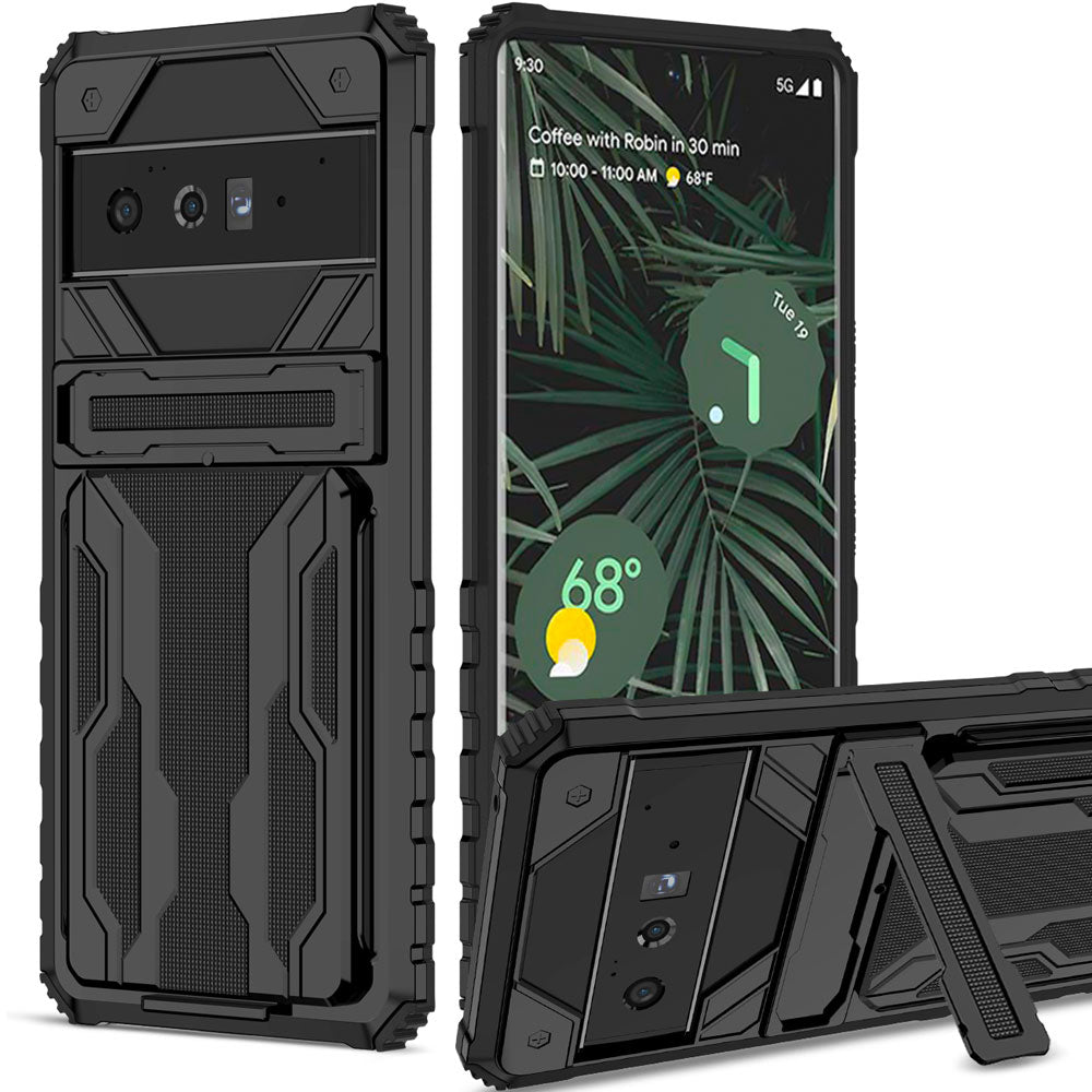 Case for Google Pixel 6 Pro Case Wallet 3-Card Flip Cover Credit Card Holder Slot Back Pocket Dual Layer Protective Hybrid Hard Case - 0 Find Epic Store