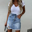 Women's Cotton Button Zipper Denim Skirt - 349 BS0362-1 / S / United States Find Epic Store