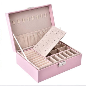 2021 New PU Leather Jewelry Storage Box Portable Double-Layer Packaging Box European-Style Multi-Function Winter Gift - 200001479 Find Epic Store