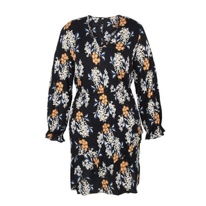 Plus Size Elegant Floral Printed Dress - 200000347 Black / XL / United States Find Epic Store