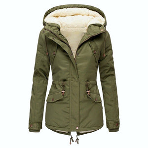 Plus Size Solid Color Thicken Down Jacket - 200000348 Green / S / United States Find Epic Store
