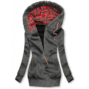 Women Plaid Printed Coat - 200000801 Gray / S / United States Find Epic Store