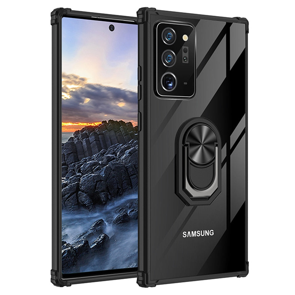 Shockproof Case For Samsung Galaxy S8 S9Plus S10 S10e S20 S20ultra Kickstand Transparent Clear Back Cover Screen Full Protector - 380230 For Galaxy S8 / Black / United States Find Epic Store