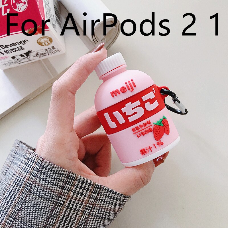 For red AirPods Pro 2 1 Case Strawberry Cow Earphone Protector Cute Strawberry Silicone Cows Cover Anime for AirPods 2 1 Cases - 200001619 United States / For airpods 1-2 2 Find Epic Store