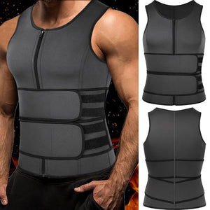 Neoprene Sweat Vest for Men Waist Trainer Vest Adjustable Workout Body Shaper with Double Zipper for Sauna Suit for Men - 200001873 Find Epic Store