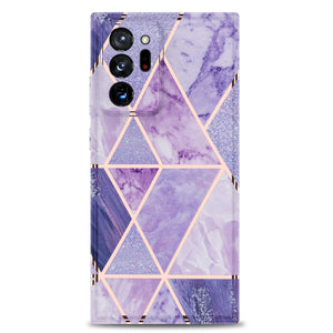 For Samsung Note 20 Ultra Case Marble Slim Fit Bling Glitter Sparkle Bumper Foil Stripe Thin Cute Design Glossy Finish Soft TPU - 380230 for Note 20 / Light Purple / United States Find Epic Store