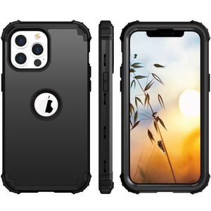 iPhone 13 Pro Case, 3-in-1 Hybrid Soft Silicone Rubber Hard PC Heavy Duty Shockproof Rugged Anti-Slip Bumper Protective Case - 380230 for iPhone 13 / black / United States Find Epic Store