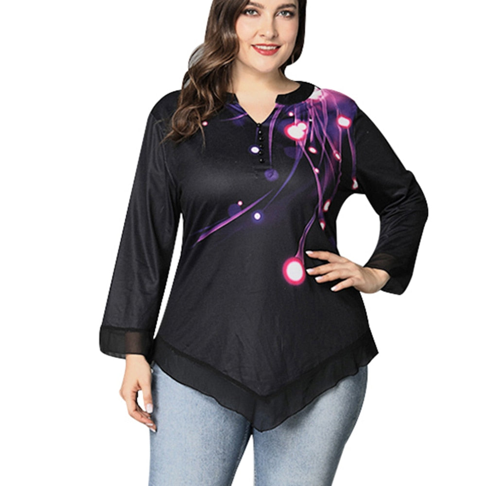 5XL Plus Size Long Sleeve Vintage Blouse - 200000346 Find Epic Store