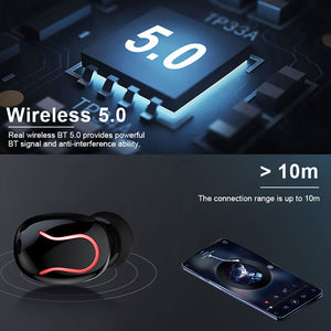 Classic Bluetooth 5.0 Wireless Earphones LED Display Waterproof IPX5 Noise Cancelling Bluetooth Earbud with 4000mAh Charging Box - 63705 Find Epic Store