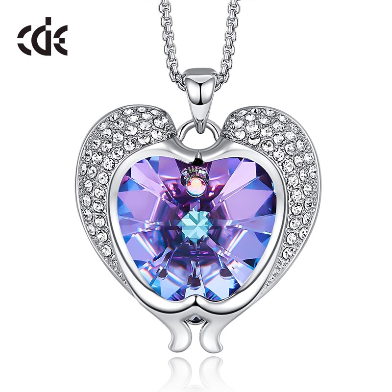 Women Animal Necklace with Blue Crystals Dolphin Pendant - 200000162 Purple / United States / 40cm Find Epic Store