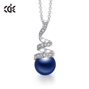 Original Design Embellished with Crystals White Pearl Geometric Pendant Necklace Jewelry for Wife Gift - 200000162 Blue / United States / 40cm Find Epic Store
