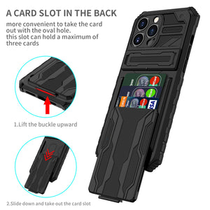 For iPhone 13 12 11 Pro Case Wallet 3-Card Flip Cover Credit Card Holder Slot Back Pocket Dual Layer Protective Hybrid Hard Case - 380230 Find Epic Store