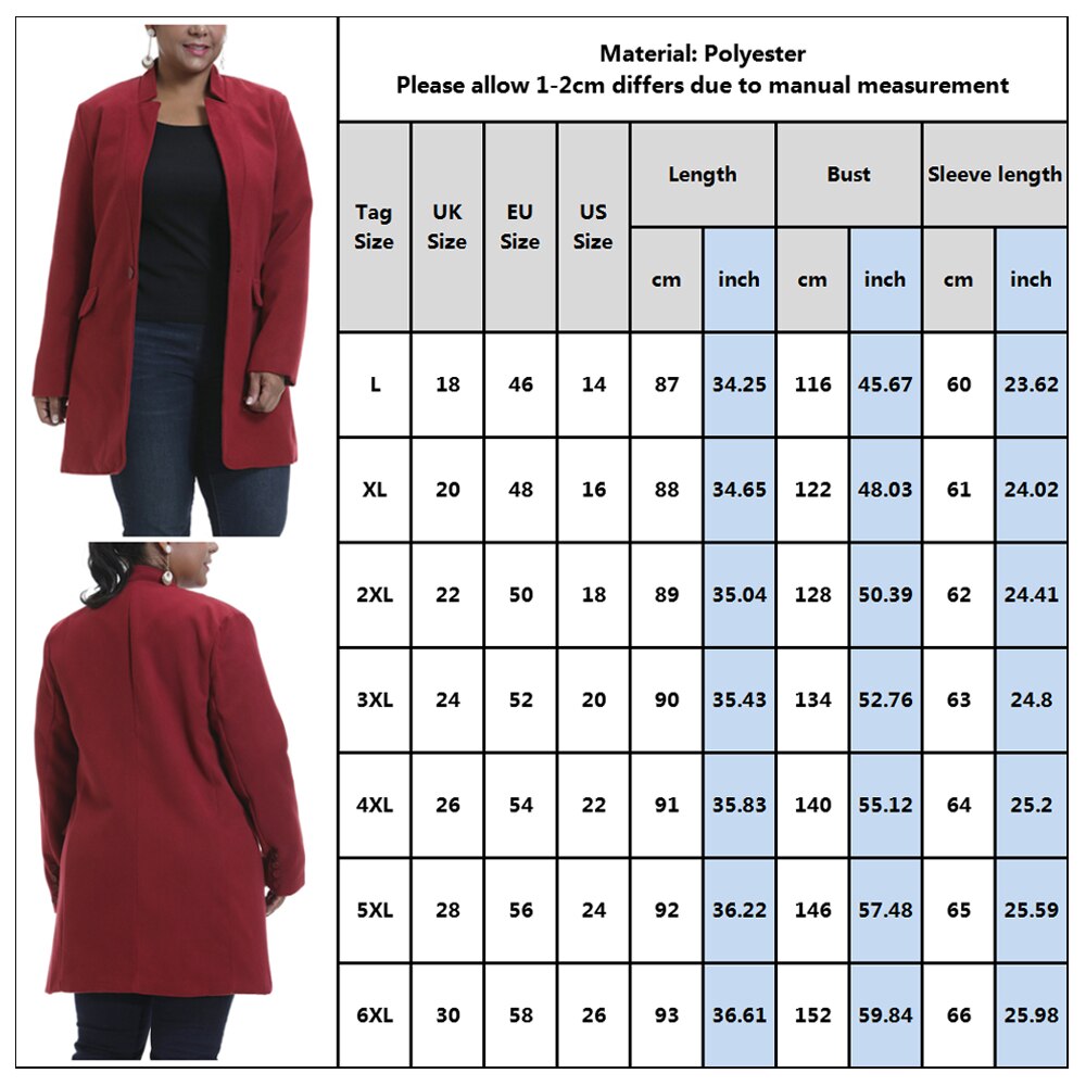 Plus Size Solid Color Stand Collar Wool Coat - 200001907 Find Epic Store