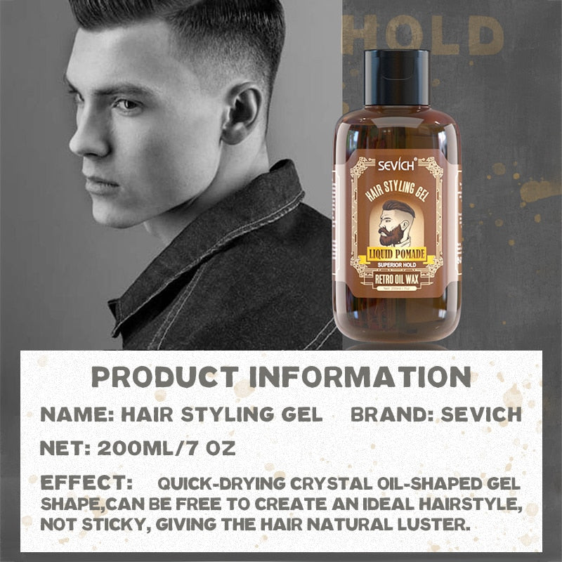 Sevich Long Lasting Men's Hair Pomade Gel 200ml Retro Hair Pomade Wax Hair Styling Products Salon Liquid Retro Hair Oil Wax - 200001184 Find Epic Store