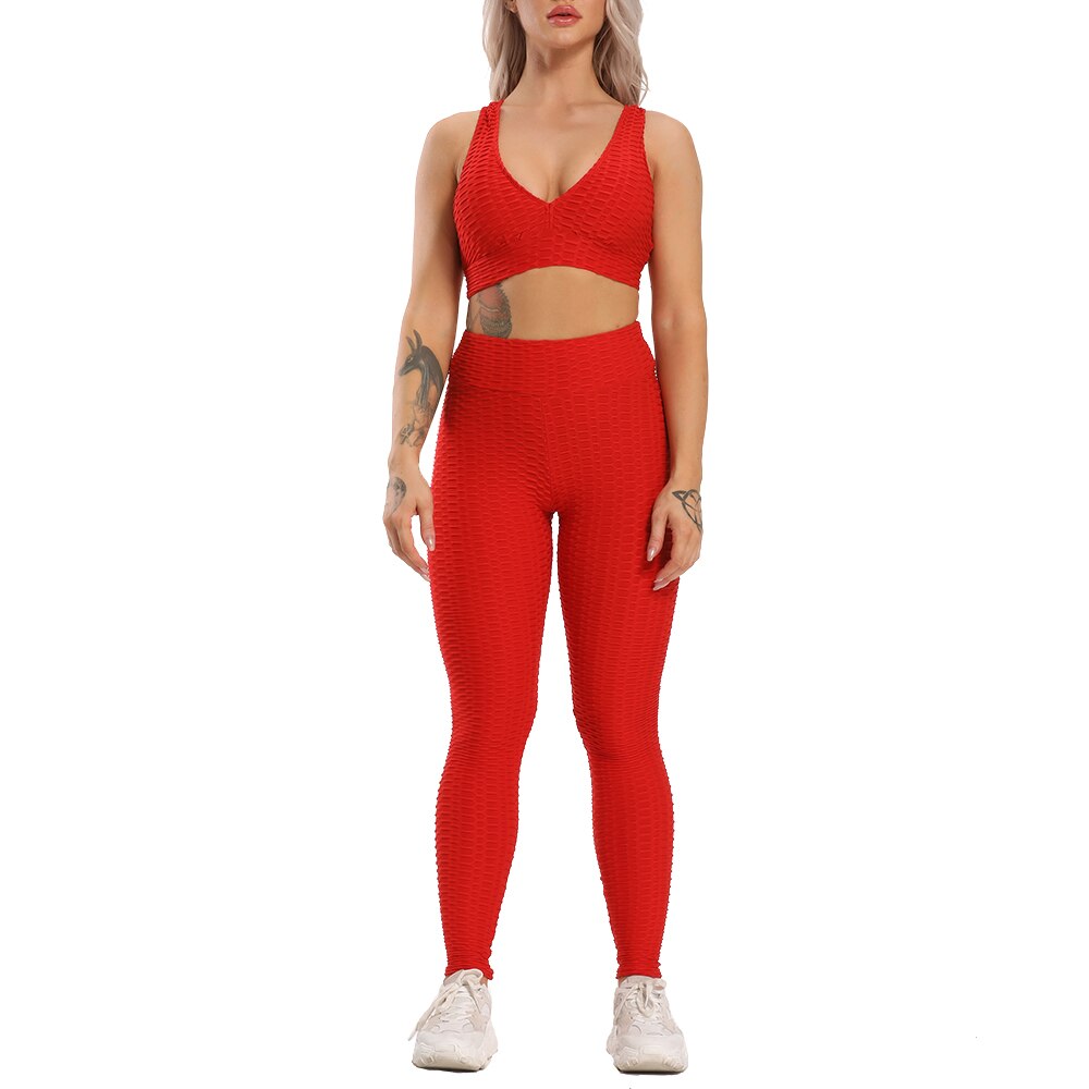 Yoga Set Women Workout Dry Fit Sportswear - 200002143 red full / S / United States Find Epic Store
