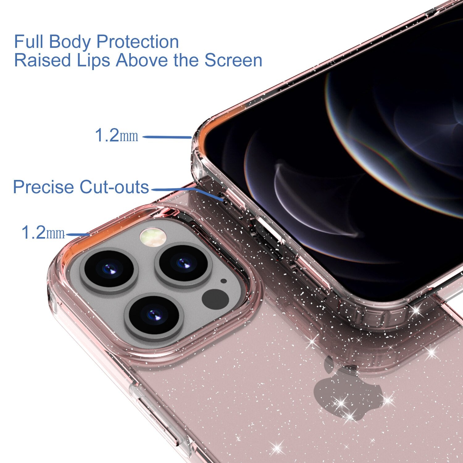 Case For Apple iPhone 13 Pro Case iPhone 13 Pro Max 5G Glitter Case Cover Clear Matte Anti-fall for iPhone 13 Pro - 5G - 0 Find Epic Store