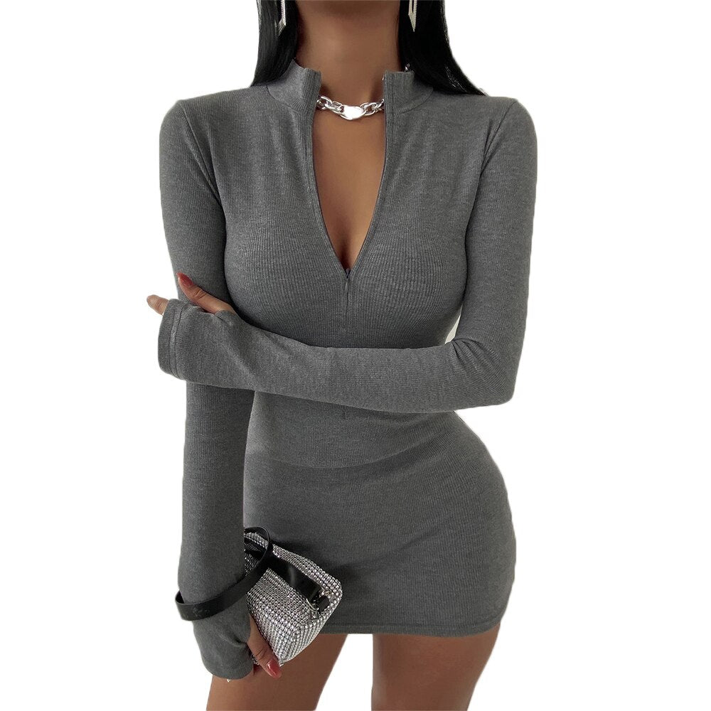 Dark Gray knitted Dress - 200000347 Gray / S / United States Find Epic Store