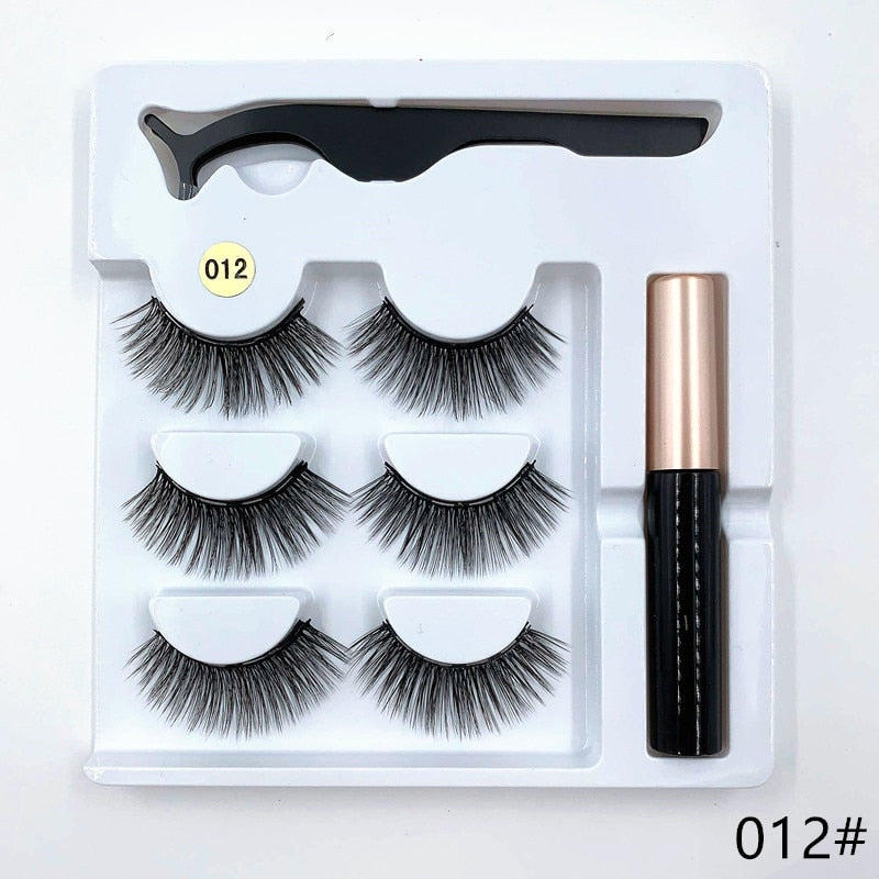 Magnetic eyelashes 3d mink lashes 3 pairs natural eyelashes Magnetic eyeliner set eyelash extension supplies eye makeup - 201222921 012 / United States Find Epic Store