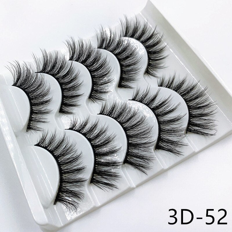 5 pairs 3d mink lashes handmade 3d lashes natural eye lashes makeup lashes extension - 200001197 3D-52 / United States Find Epic Store