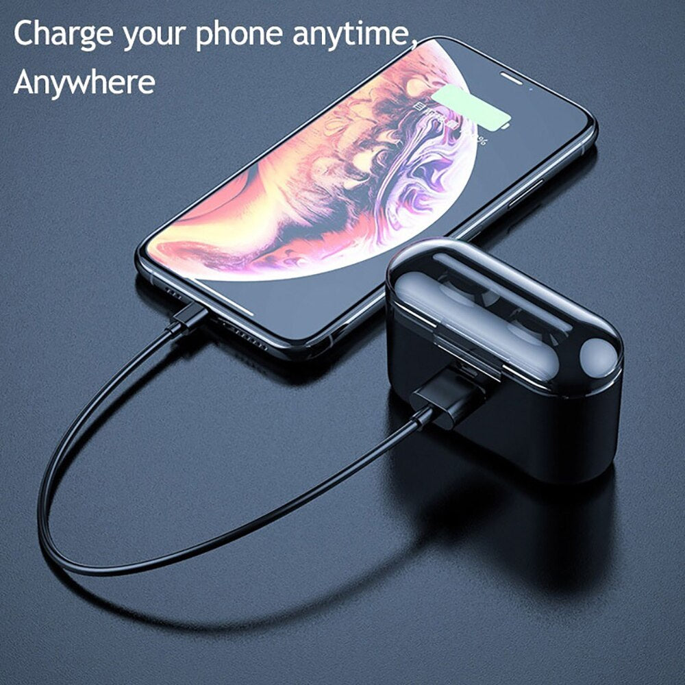 1Pc Wireless Monaural Earphone Bluetooth V5.0 Mini In-Ear Earbud Stereo Earphone with 1200mAh Charging Case for All Smartphone - 63705 Find Epic Store