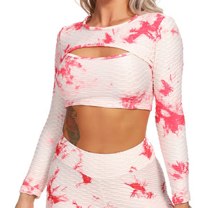 Print Women's Long Sleeve Yoga Top - 200000649 rose red top / S / United States Find Epic Store