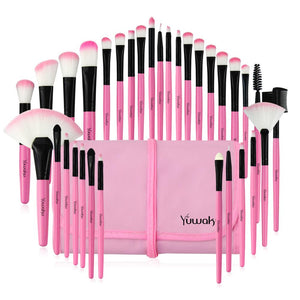 Vander Professional 32pcs Makeup Brushes Set Beauty Cosmetic Tools Champagne Lip Eyeshadow Blush Blending Make up Brushes w/Bag - 200001189 Pink / United States Find Epic Store