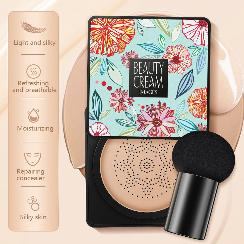 BB Air Cushion Foundation Mushroom Head CC Cream Concealer Whitening Makeup Cosmetic Waterproof Brighten Face Base Tone - 0 Find Epic Store