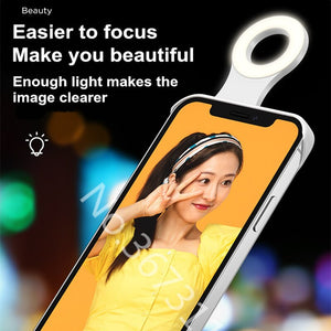 Fill light case For iPhone 12 Pro Max Phone Case Fill Light Selfie Beauty Ring Light Flash Case Capa Stable Shell - 380230 Find Epic Store