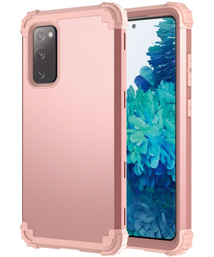 Case for Samsung S20 FE cover 3-in-1 Impact Cover Hard&Soft Silicone Hybrid Case Universal for Samsung Galaxy S20 FE Armor Cases - 380230 for Samsung S20 FE / Rose gold / United States Find Epic Store