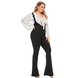 Puff Sleeve Crop Tops Bib Pants Two Piece Set - 201530602 Find Epic Store